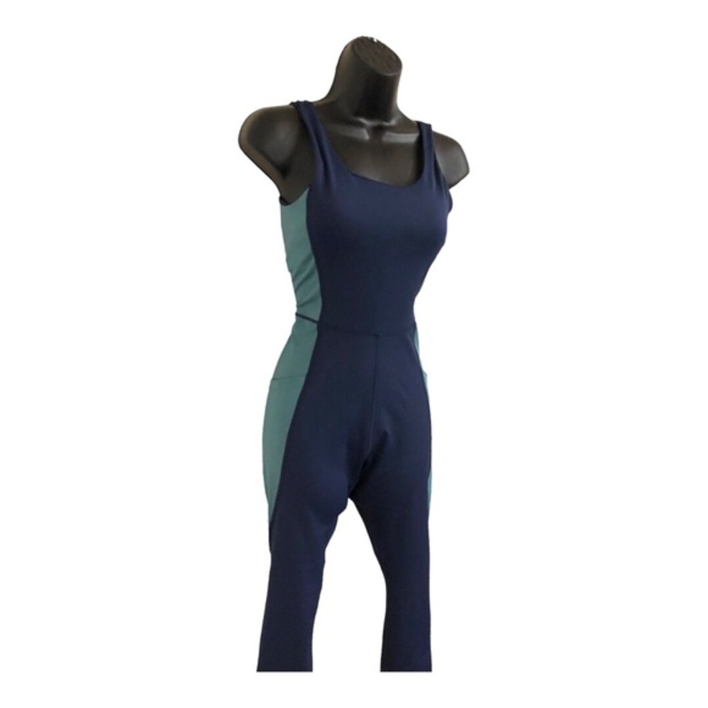 Move theology‎ blue colorblock 25” active performance jumpsuit size small new